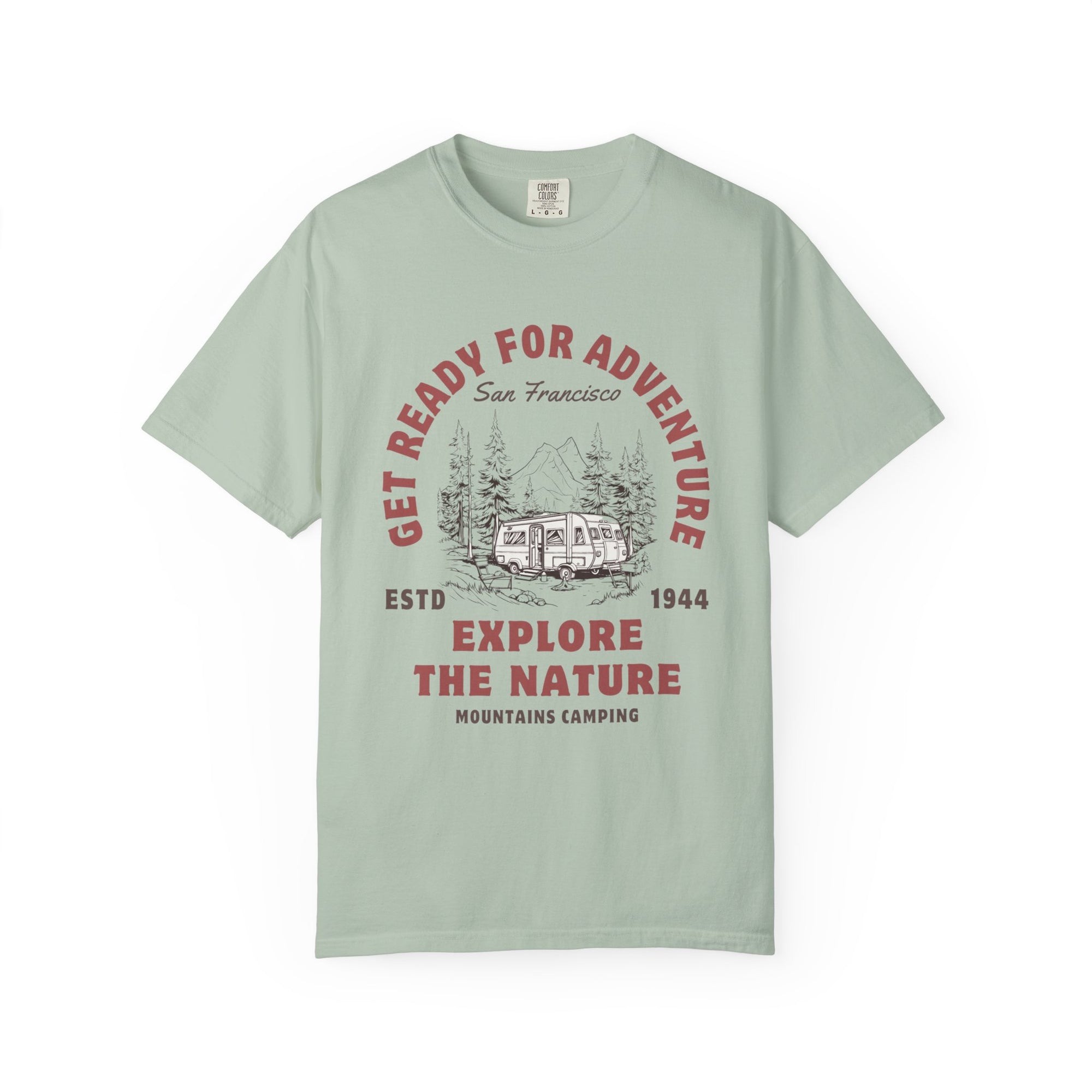 Adventure Camping Tee - Unisex Garment-Dyed T-shirt, Nature Lover Gift, Outdoor Enthusiast Apparel, Hiking Shirt, Vintage Camp Top