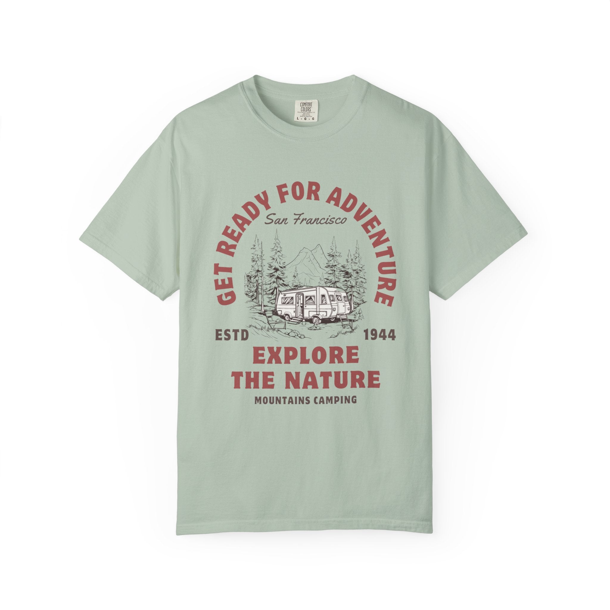 Adventure Camping Tee - Unisex Garment-Dyed T-shirt, Nature Lover Gift, Outdoor Enthusiast Apparel, Hiking Shirt, Vintage Camp Top