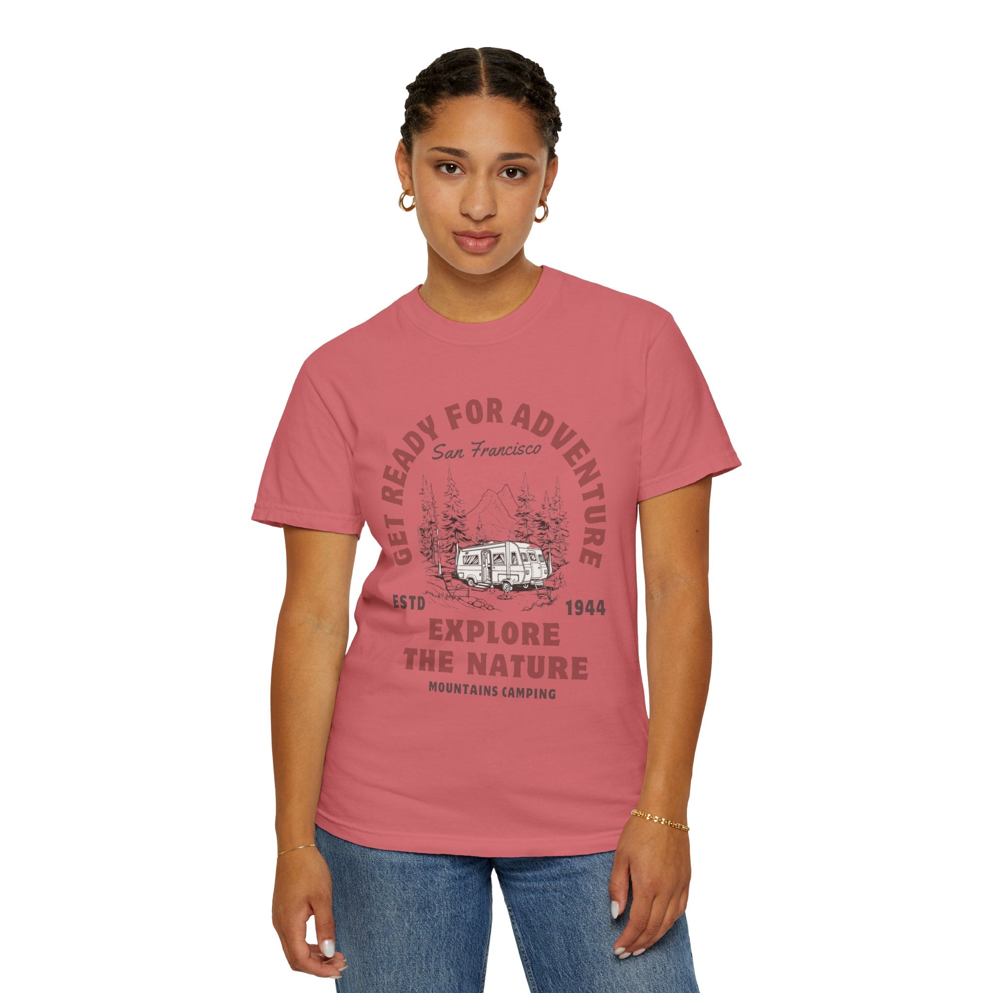 Adventure Camping Tee - Unisex Garment-Dyed T-shirt, Nature Lover Gift, Outdoor Enthusiast Apparel, Hiking Shirt, Vintage Camp Top