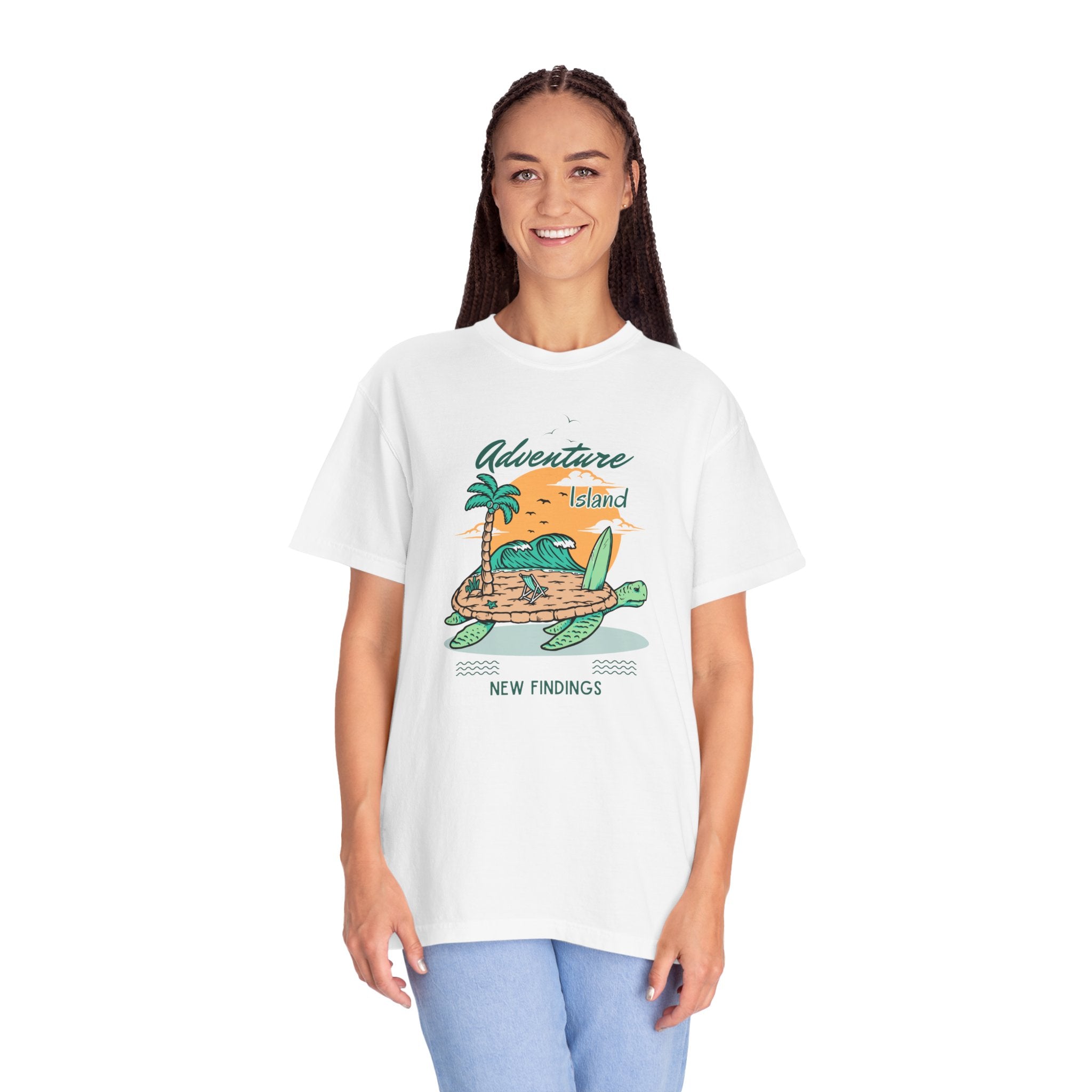 Adventure Island Turtle T-shirt, Summer Vibes Tee, Unisex Graphic Shirt, Eco-Friendly Fashion, Gift for Nature Lovers