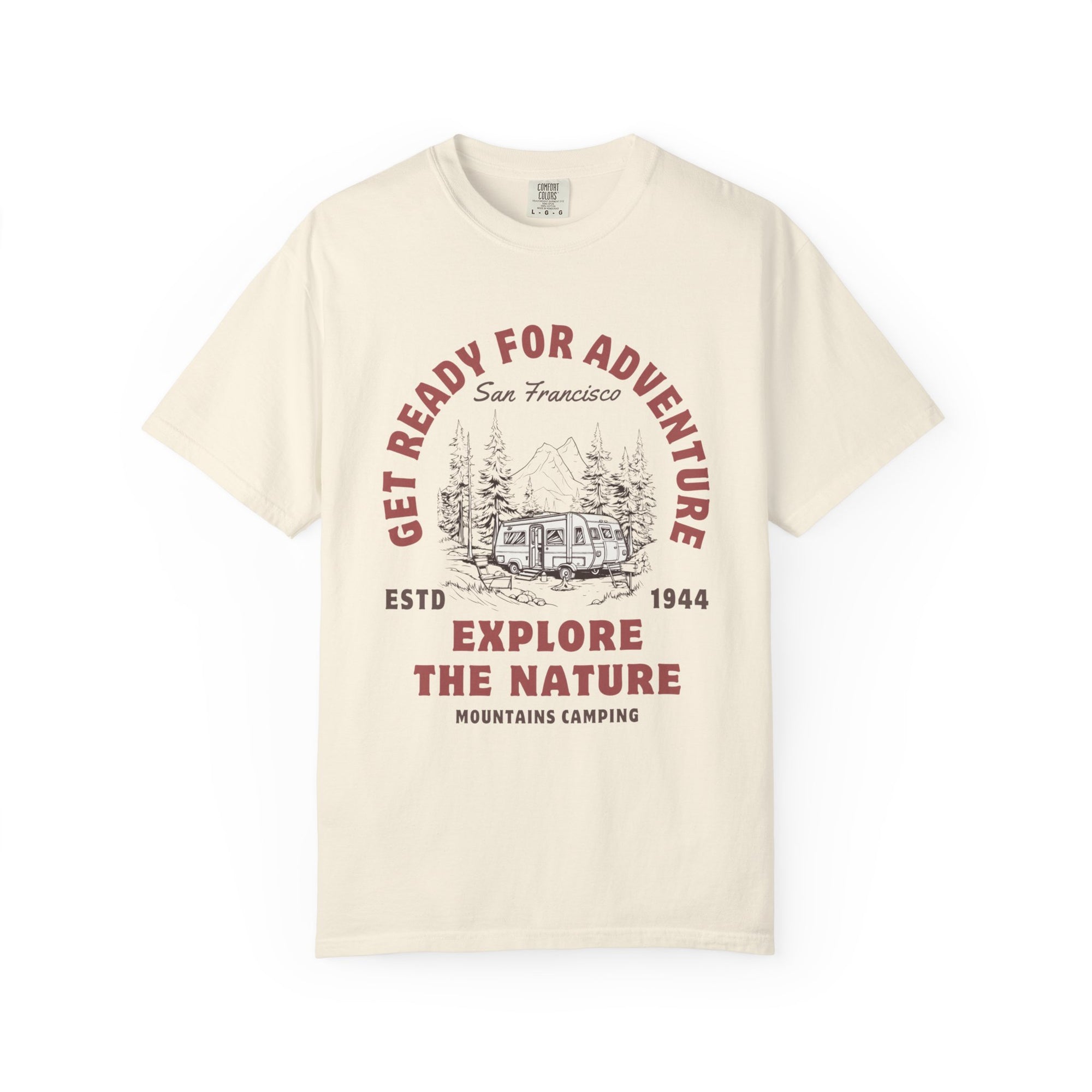 Adventure Camping Tee - Unisex Garment-Dyed T-shirt, Nature Lover Gift, Outdoor Enthusiast Apparel, Hiking Shirt, Vintage Camp Top
