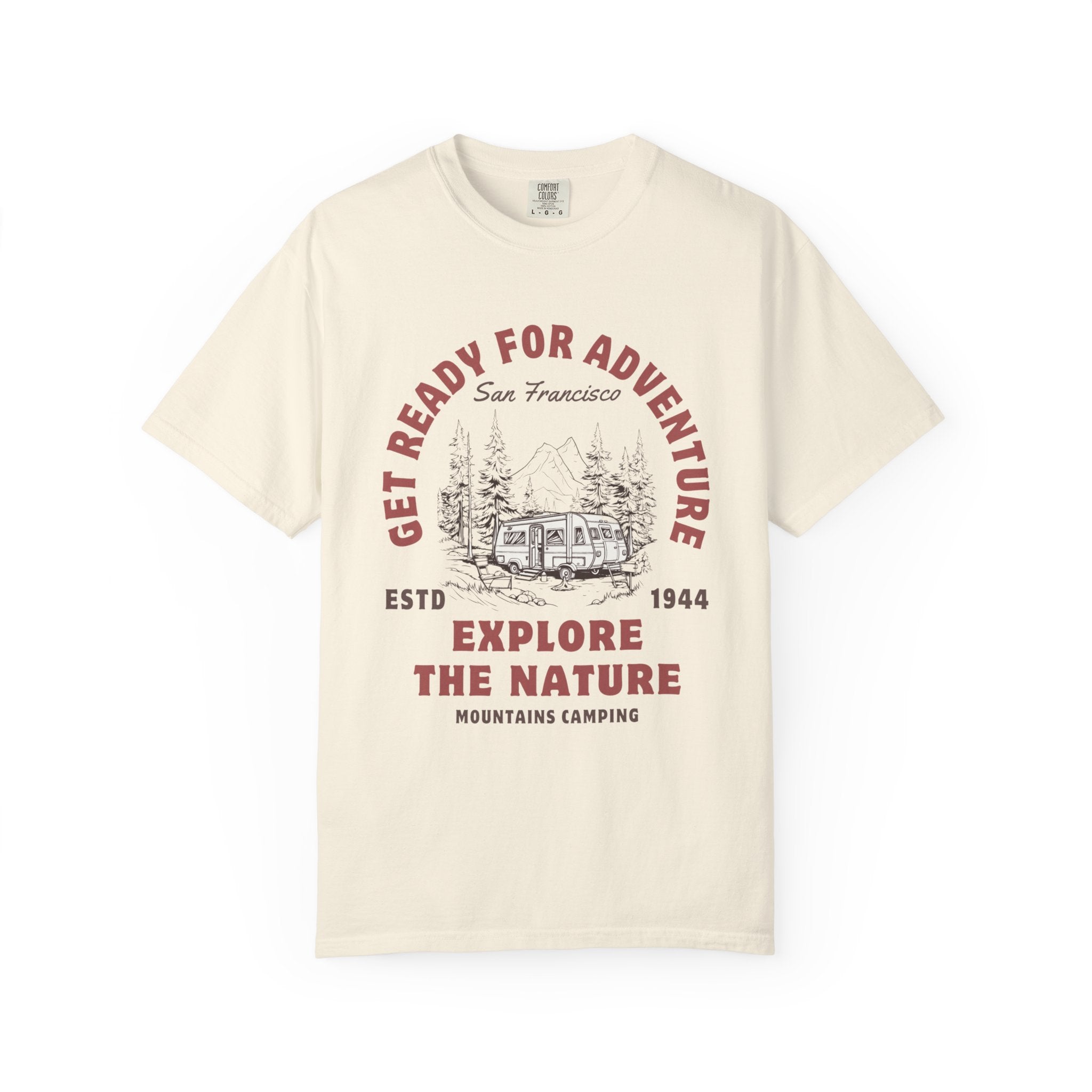 Adventure Camping Tee - Unisex Garment-Dyed T-shirt, Nature Lover Gift, Outdoor Enthusiast Apparel, Hiking Shirt, Vintage Camp Top