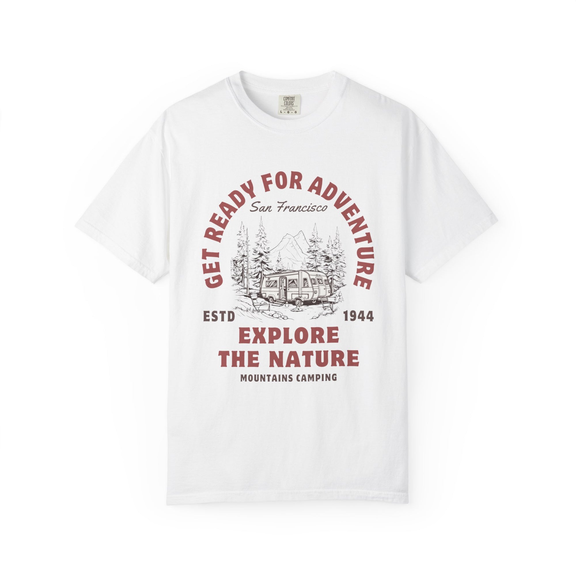 Adventure Camping Tee - Unisex Garment-Dyed T-shirt, Nature Lover Gift, Outdoor Enthusiast Apparel, Hiking Shirt, Vintage Camp Top