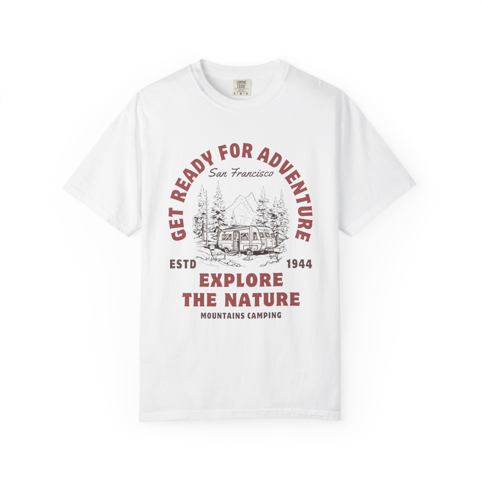 Adventure Camping Tee - Unisex Garment-Dyed T-shirt, Nature Lover Gift, Outdoor Enthusiast Apparel, Hiking Shirt, Vintage Camp Top