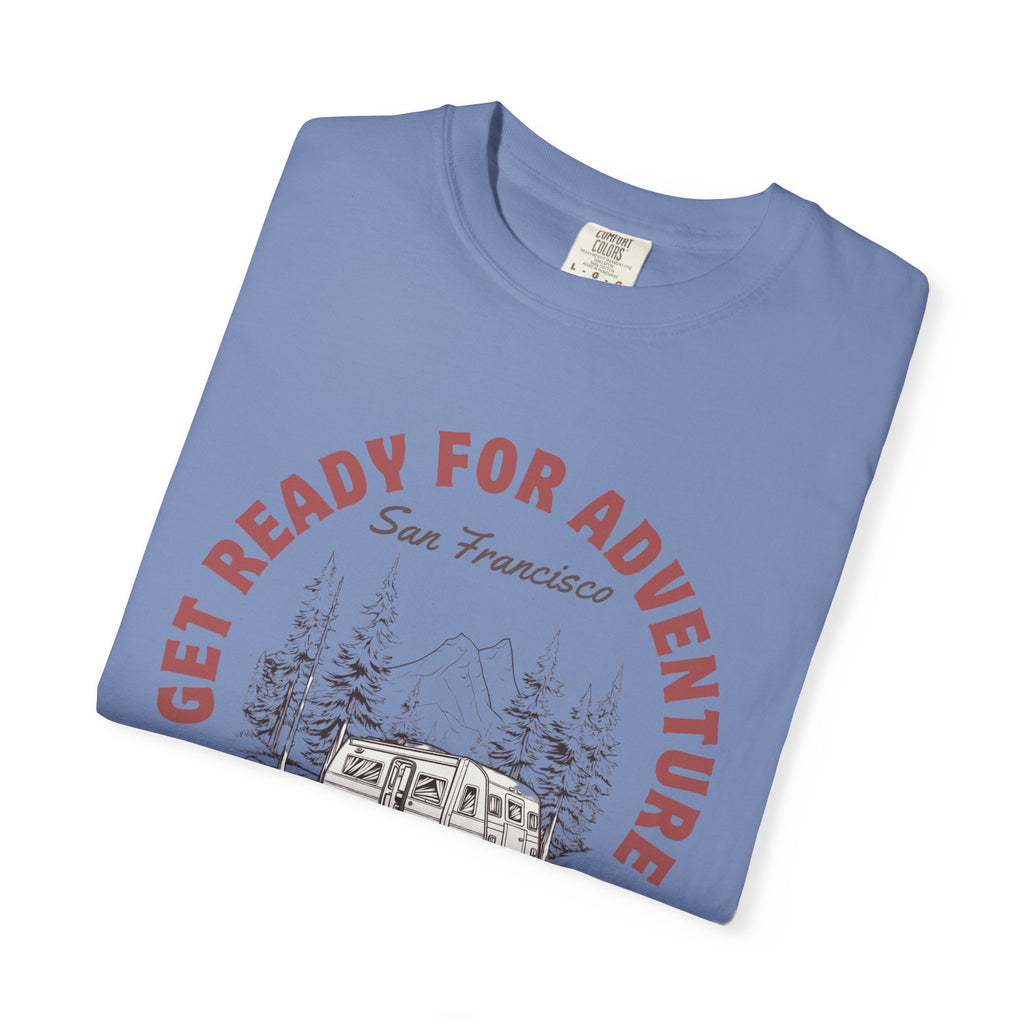 Adventure Camping Tee - Unisex Garment-Dyed T-shirt, Nature Lover Gift, Outdoor Enthusiast Apparel, Hiking Shirt, Vintage Camp Top