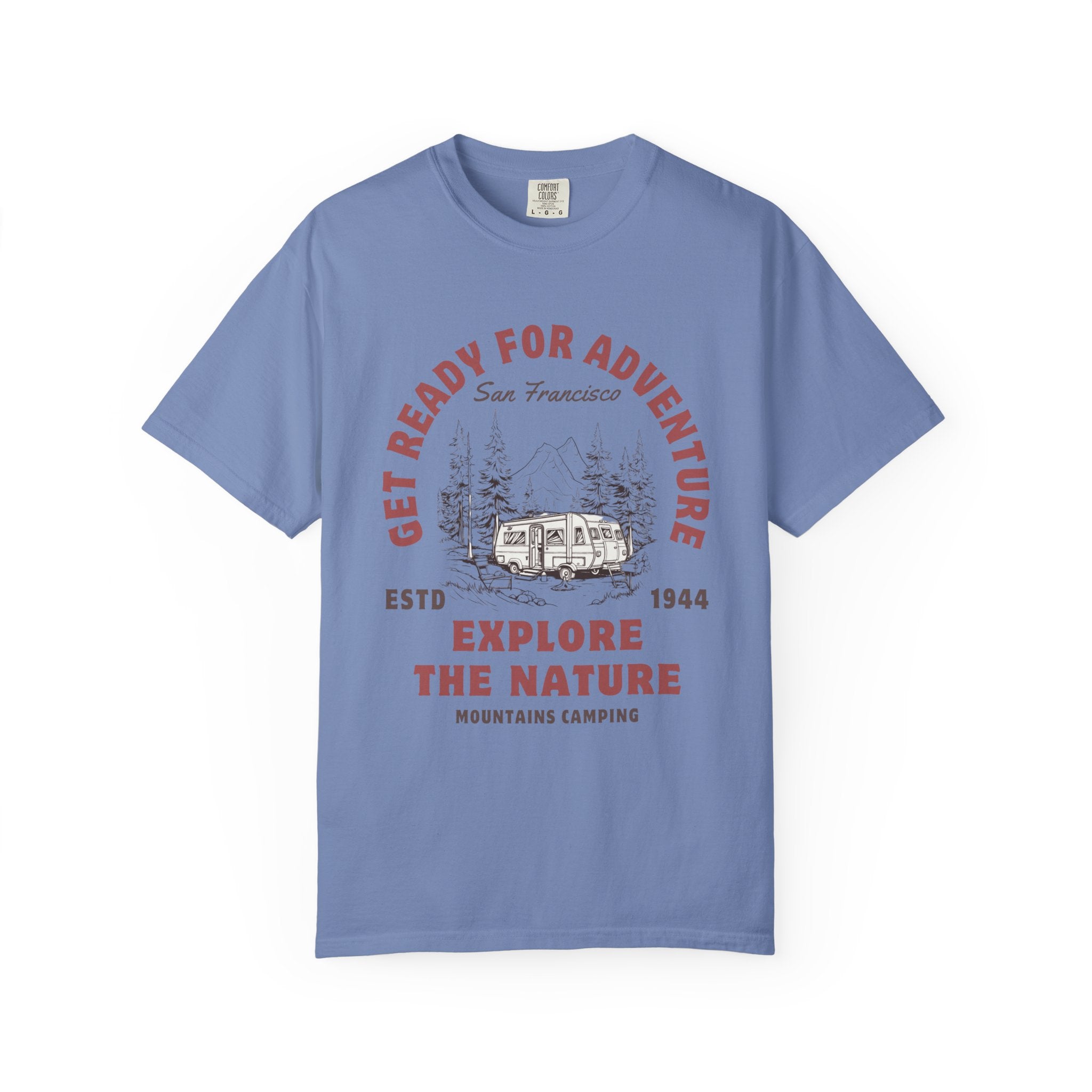 Adventure Camping Tee - Unisex Garment-Dyed T-shirt, Nature Lover Gift, Outdoor Enthusiast Apparel, Hiking Shirt, Vintage Camp Top