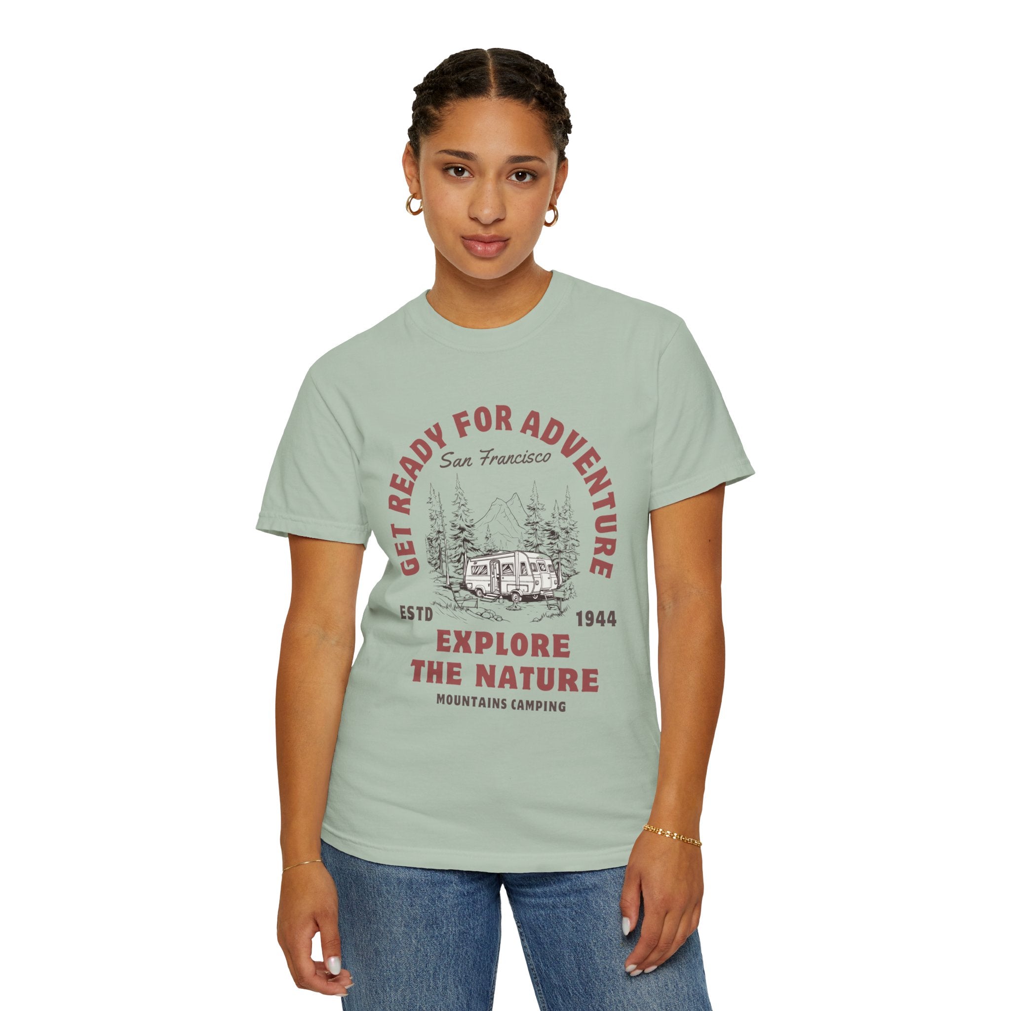 Adventure Camping Tee - Unisex Garment-Dyed T-shirt, Nature Lover Gift, Outdoor Enthusiast Apparel, Hiking Shirt, Vintage Camp Top
