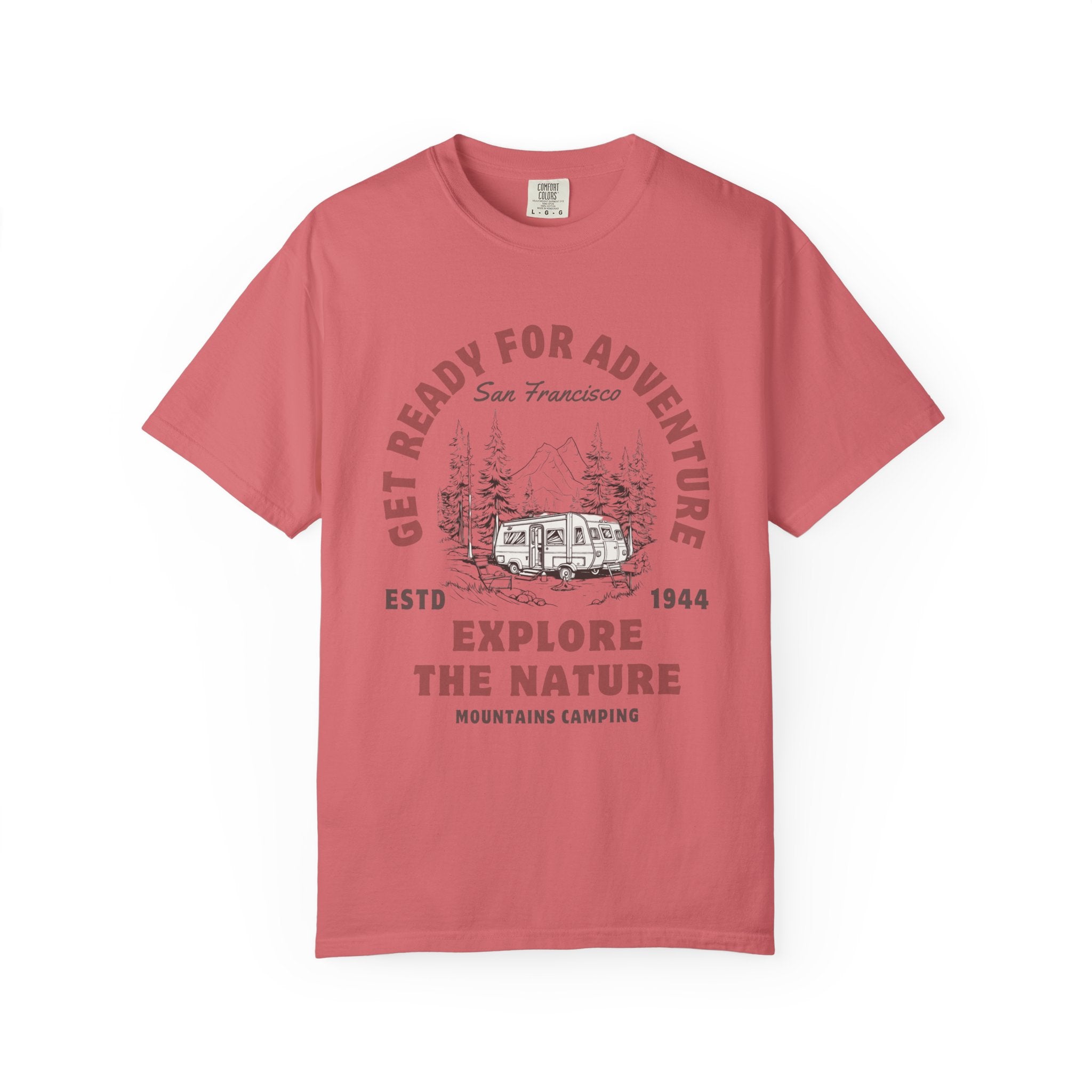 Adventure Camping Tee - Unisex Garment-Dyed T-shirt, Nature Lover Gift, Outdoor Enthusiast Apparel, Hiking Shirt, Vintage Camp Top