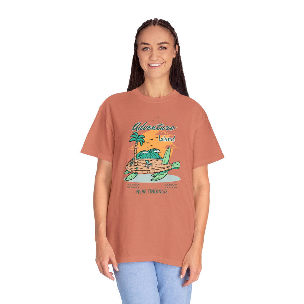 Adventure Island Turtle T-shirt, Summer Vibes Tee, Unisex Graphic Shirt, Eco-Friendly Fashion, Gift for Nature Lovers