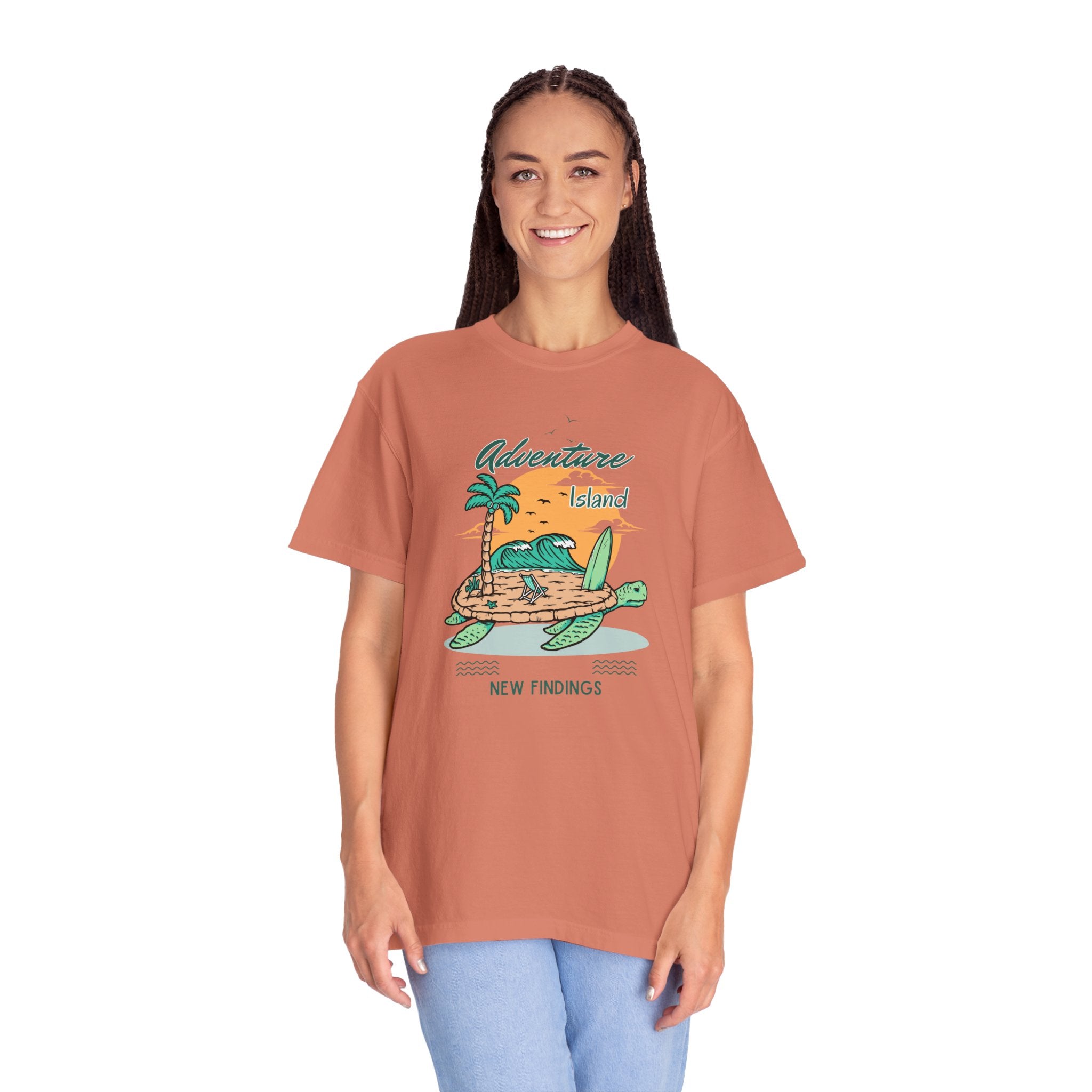 Adventure Island Turtle T-shirt, Summer Vibes Tee, Unisex Graphic Shirt, Eco-Friendly Fashion, Gift for Nature Lovers