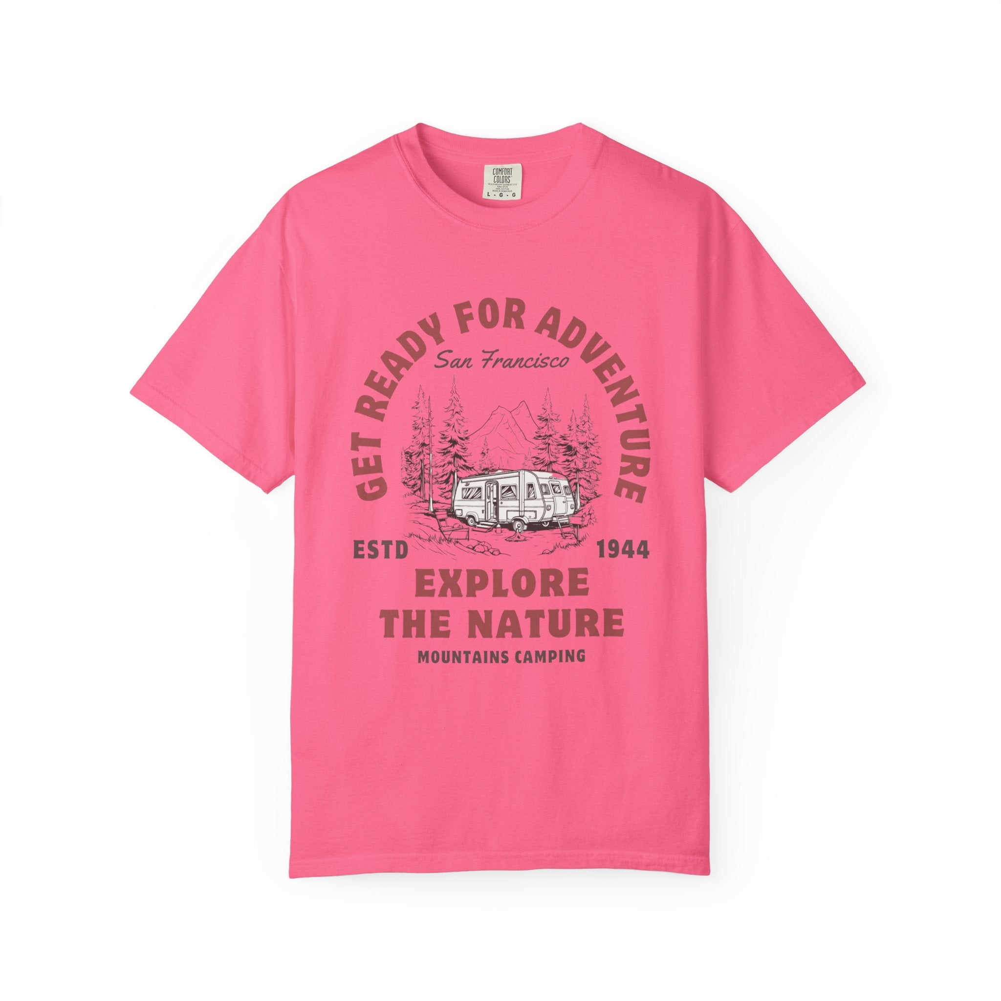 Adventure Camping Tee - Unisex Garment-Dyed T-shirt, Nature Lover Gift, Outdoor Enthusiast Apparel, Hiking Shirt, Vintage Camp Top