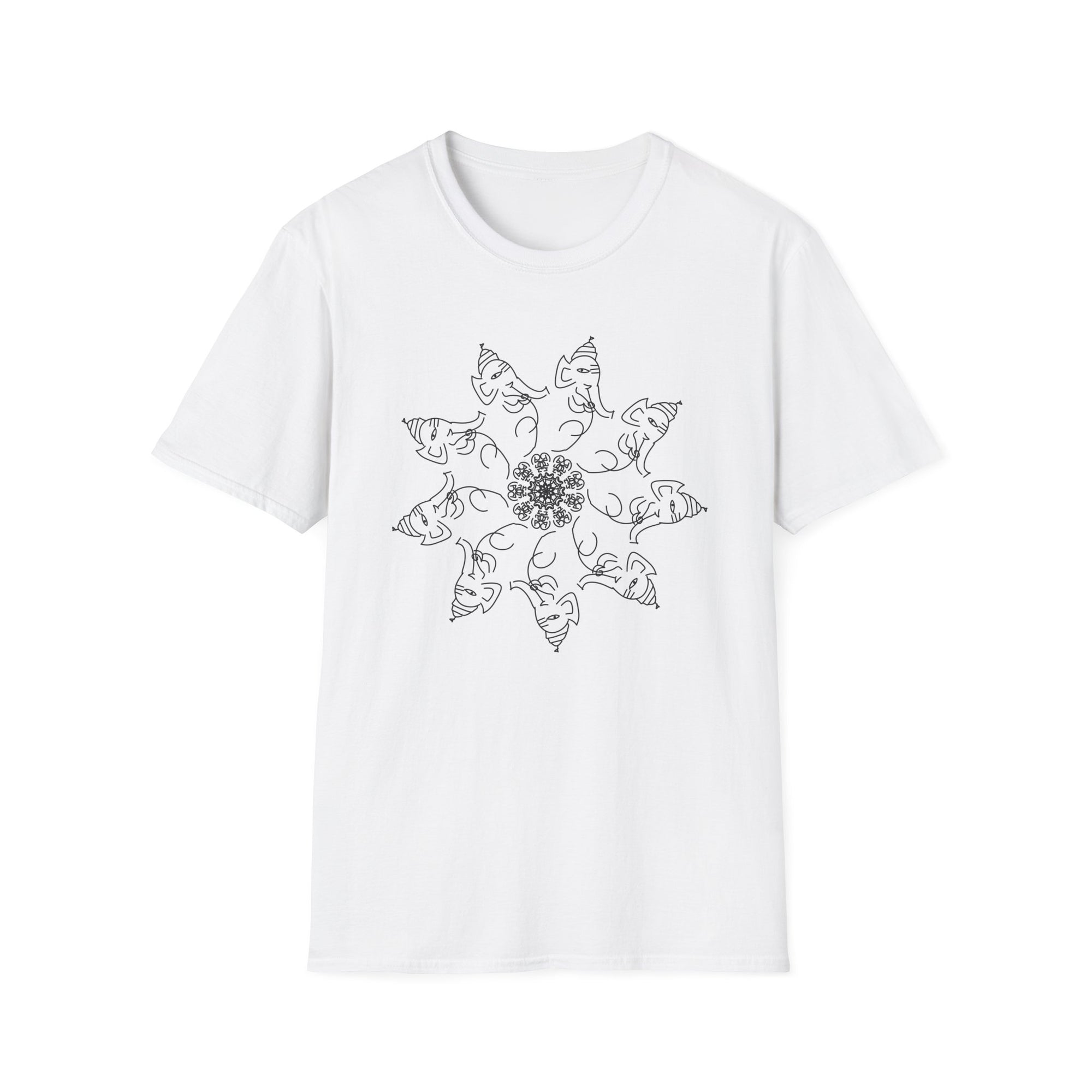 Bohemian Sun Design T-Shirt - Unisex Softstyle Tee for Festival, Gift, Summer Vibe, Casual Wear, Nature Lovers