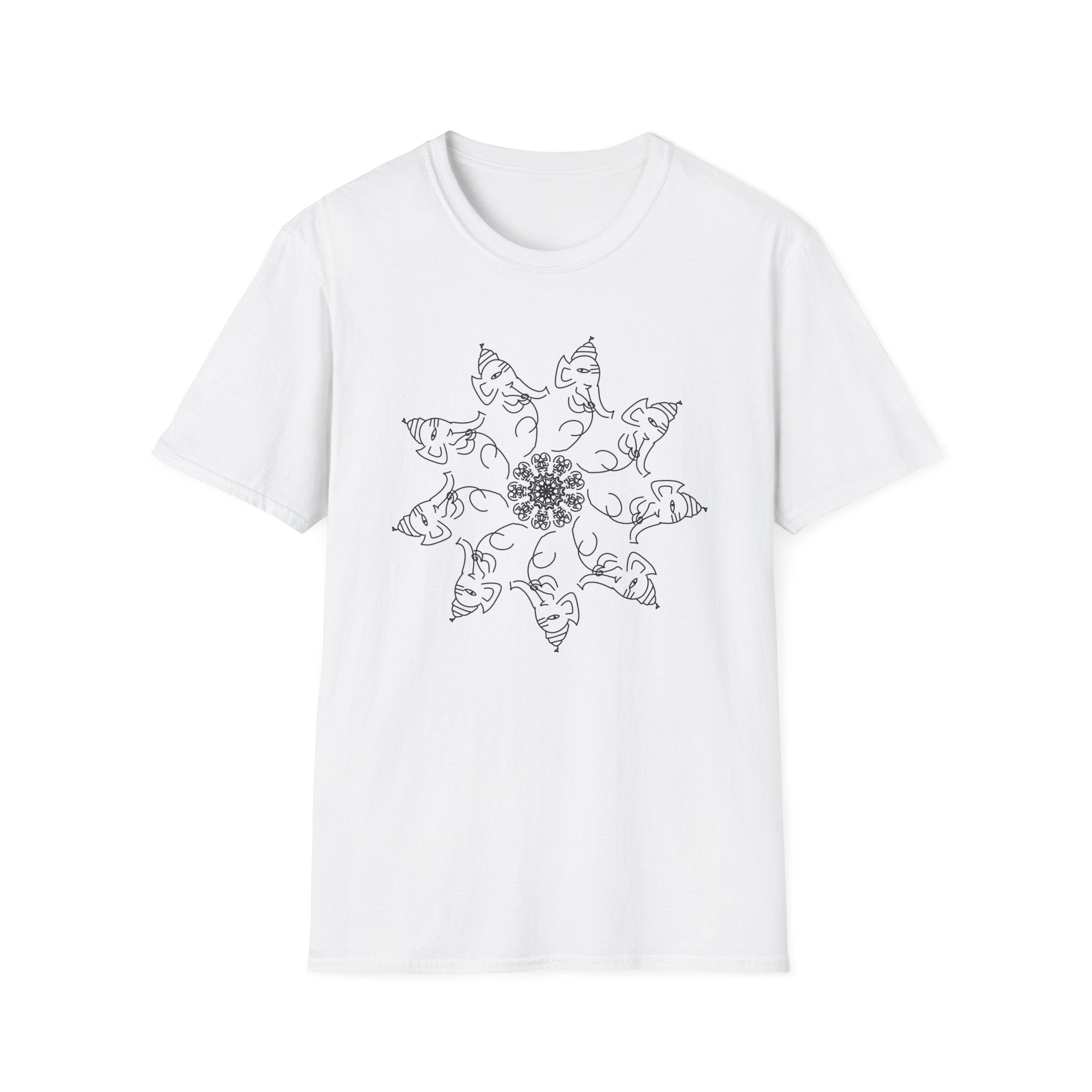 Bohemian Sun Design T-Shirt - Unisex Softstyle Tee for Festival, Gift, Summer Vibe, Casual Wear, Nature Lovers