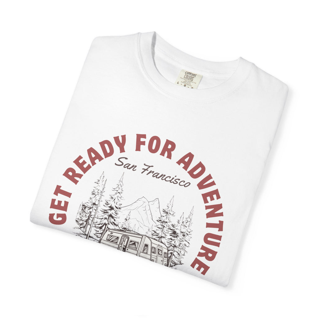 Adventure Camping Tee - Unisex Garment-Dyed T-shirt, Nature Lover Gift, Outdoor Enthusiast Apparel, Hiking Shirt, Vintage Camp Top