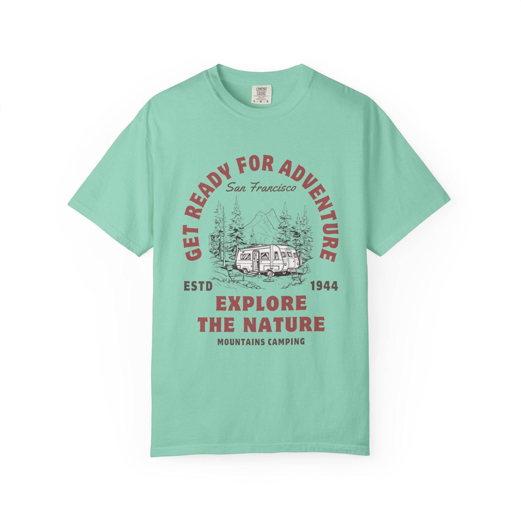 Adventure Camping Tee - Unisex Garment-Dyed T-shirt, Nature Lover Gift, Outdoor Enthusiast Apparel, Hiking Shirt, Vintage Camp Top